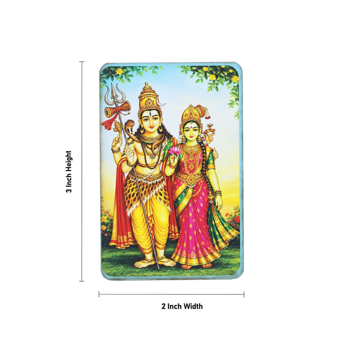 Shiv Parvati Picture Magnet - 3 x 2 Inches | Fridge Magnet/ Photo Magnet For Decoration