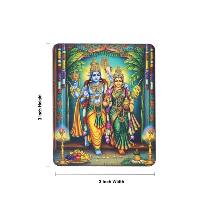 Lakshmi Narayanan Fridge Magnet - 3 x 3 Inches | Photo Magnet/ Picture Magnet