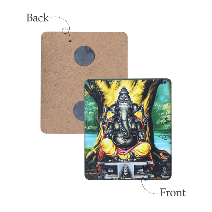 Tree Ganesha Fridge Magnet - 3.8 x 2.5 Inches | Picture Magnet/ Photo Magnets for Home