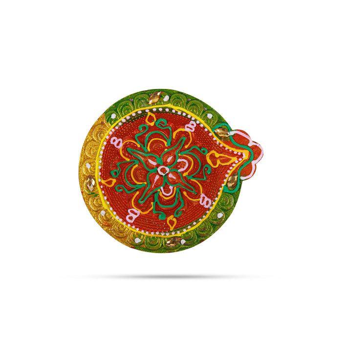 Decorative Karthik Deepam Set - 1 X 3.25 Inches | Clay Agal Vilakku/ 4Pcs/ Kartik Deepam/ Fancy Diya For Home - Karthik Deep
