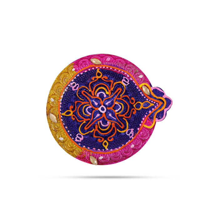 Decorative Karthik Deepam Set - 1 X 3.25 Inches | Clay Agal Vilakku/ 4Pcs/ Kartik Deepam/ Fancy Diya For Home - Karthik Deep