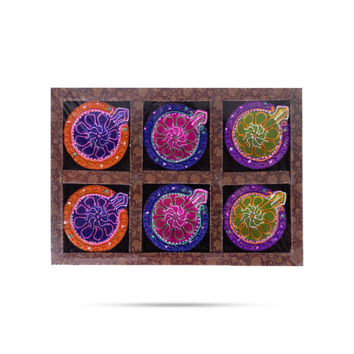 Decorative Karthik Deepam Set - 1 X 2.5 Inches | Clay Agal Vilakku/ 6Pcs/ Kartik Deepam/ Fancy Diya For Home - Karthik Deep