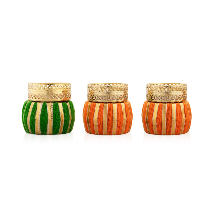 T Light Candle Set - 2 x 1.5 Inches | 3 Pcs/ Damru Design Tea Light Candles/ Tea Light Lamp for Home/ 75 Gms - Candles