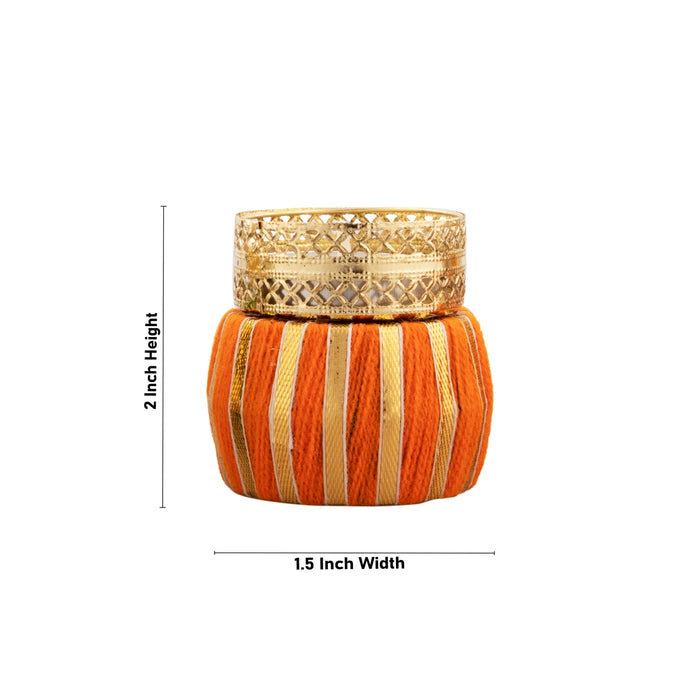 T Light Candle Set - 2 x 1.5 Inches | 3 Pcs/ Damru Design Tea Light Candles/ Tea Light Lamp for Home/ 75 Gms - Candles