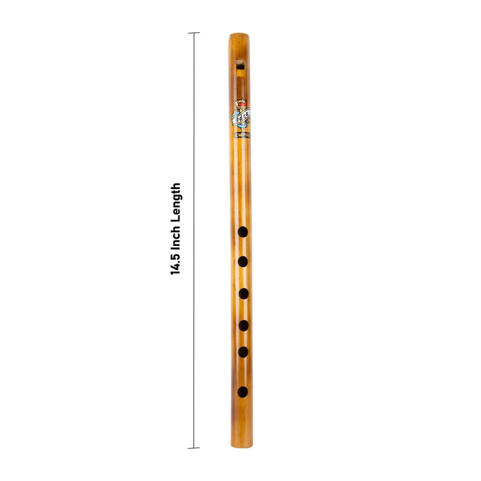 Wooden Flute - 14.5 Inches | B Straight Bamboo Bansuri/ Music Instrument For Practice And Performances - Wind Instruments