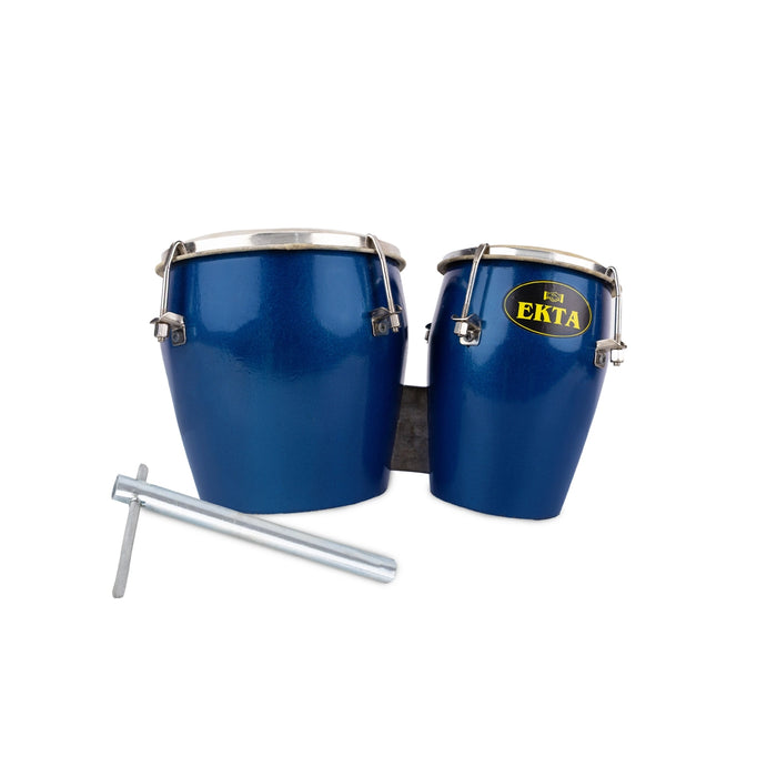 Double Bongo Drum - 7 X 13 Inches | Wooden Coloured Percussion Instrument/ Music Instrument For Music Practice - Percussion Instruments