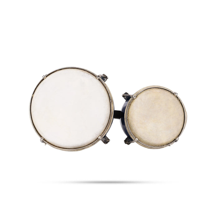 Double Bongo Drum - 7 X 13 Inches | Wooden Coloured Percussion Instrument/ Music Instrument For Music Practice - Percussion Instruments