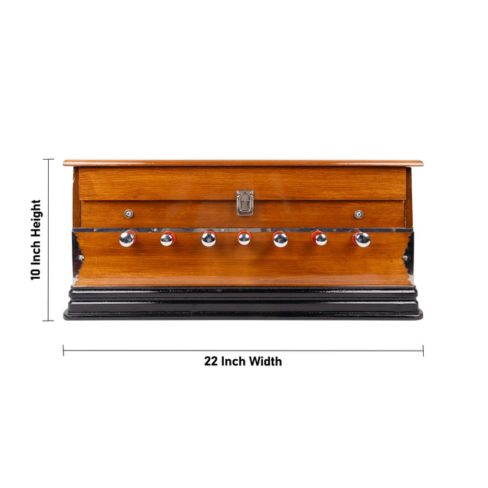 Harmonium 2 Reed - 10 X 22 Inches | 7 Stopper/ Musical Instrument/ Keyboard Instrument For Music Practice - Wind Instruments