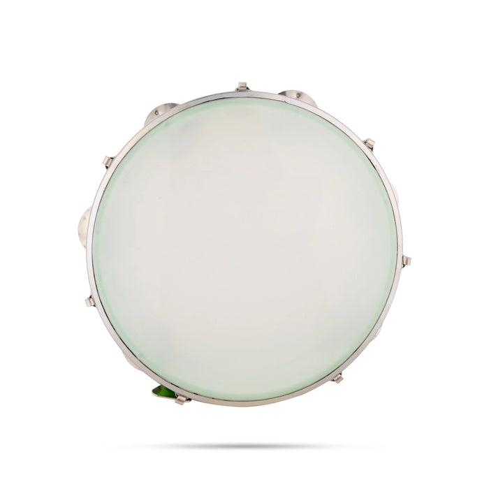 Musical Tambourine Ring With Head - 8 Inches | Fiber Kanjira Instrument/ Percussion Instrument For Bhajan - Percussion Instruments