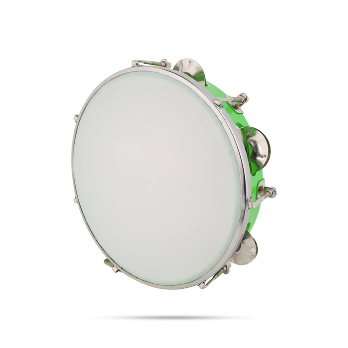 Musical Tambourine Ring With Head - 8 Inches | Fiber Kanjira Instrument/ Percussion Instrument For Bhajan - Percussion Instruments