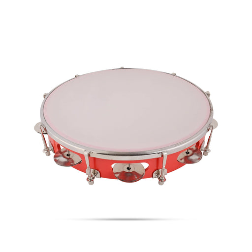 Musical Tambourine Ring With Head - 10 Inches | Fiber Kanjira Instrument/ Percussion Instrument For Bhajan - Percussion Instruments