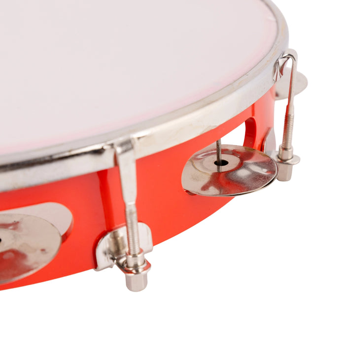 Musical Tambourine Ring With Head - 10 Inches | Fiber Kanjira Instrument/ Percussion Instrument For Bhajan - Percussion Instruments