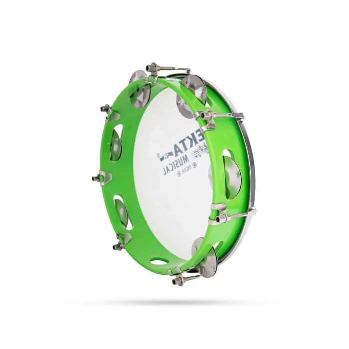 Musical Tambourine With Head - 2 x 8 Inches | Kanjira Instrument/ Percussion Instrument for Bhajan