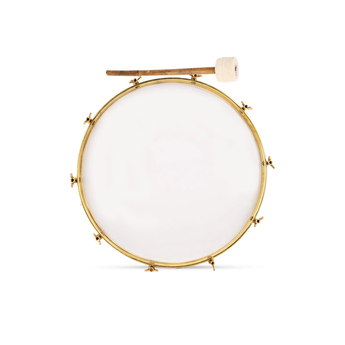 Brass Polished Dhol Instrument - 18 Inches | Hand Drum/ Music Instrument For Cultural Events And Performances - Percussion Instruments