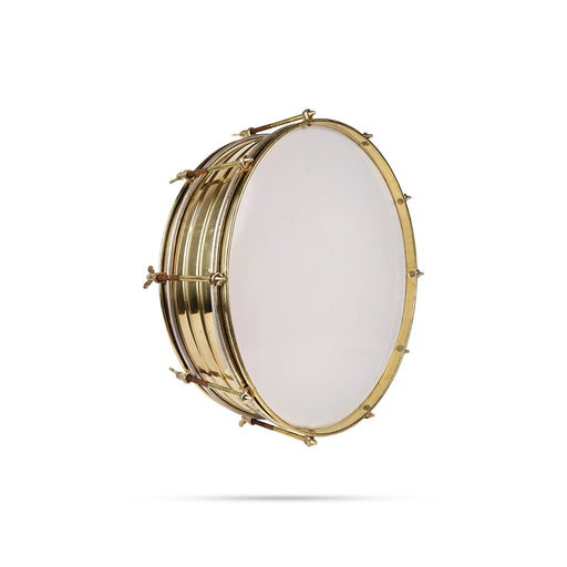 Brass Polished Dhol Instrument - 18 Inches | Hand Drum/ Music Instrument For Cultural Events And Performances - Percussion Instruments