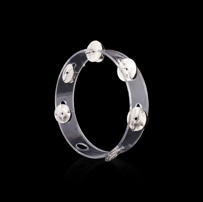 Musical Tambourine - 2 x 8 Inches | Transparent Ring Kanjira/ Hand Percussion Instrument For Bhajan