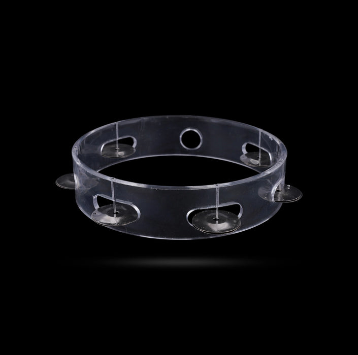 Musical Tambourine - 2 x 8 Inches | Transparent Ring Kanjira/ Hand Percussion Instrument For Bhajan