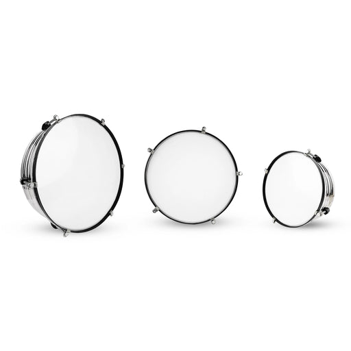 Dhol Instrument - 4.25 X 14 Inches | Brass Nickel Plating Hand Drum/ 3 Pcs/ Music Instrument For Performances - Percussion Instruments