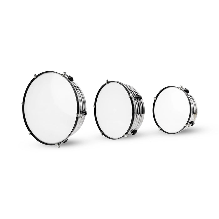 Dhol Instrument - 4.25 X 14 Inches | Brass Nickel Plating Hand Drum/ 3 Pcs/ Music Instrument For Performances - Percussion Instruments