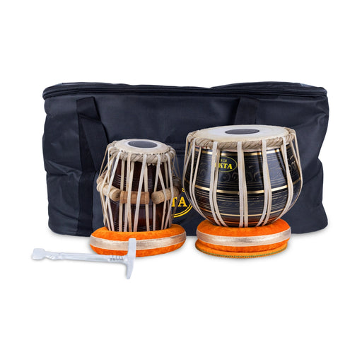 Tabla Drum Set- 11 X 11 Inches | Brass Black Superior Quality Music Instrument/Percussion Instrument For Bhajan - Percussion Instruments