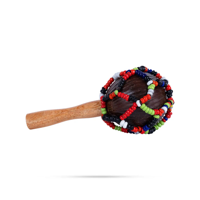 Cabasa with Big Pearls – 11 Inch | Bead Shaker / Traditional Hand Percussion Instrument for Folk Music & Bhajans