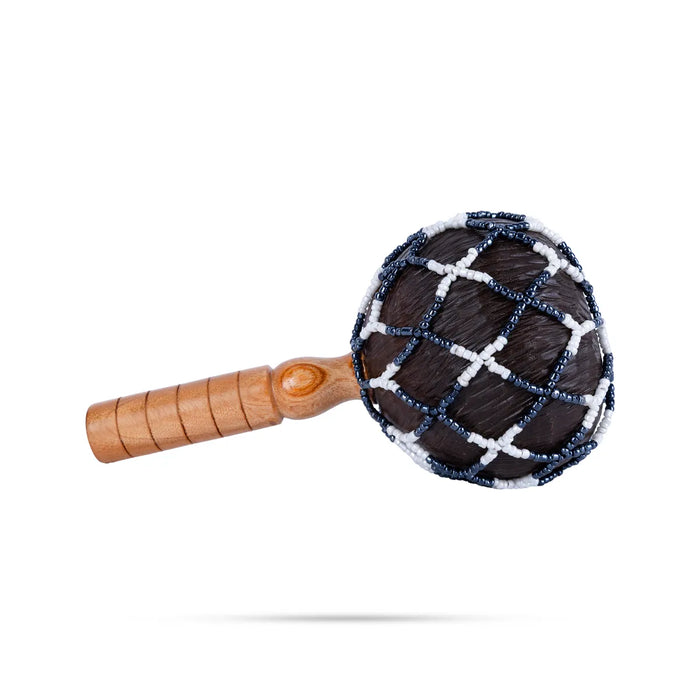 Cabasa with Small Pearls – 9 Inch | Bead Shaker / Traditional Hand Percussion Instrument for Folk Music & Bhajans