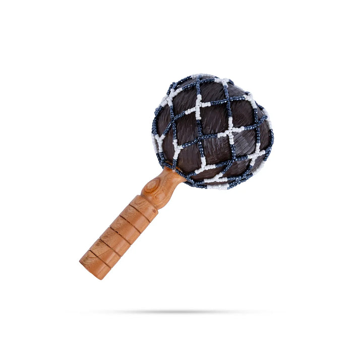 Cabasa with Small Pearls – 9 Inch | Bead Shaker / Traditional Hand Percussion Instrument for Folk Music & Bhajans