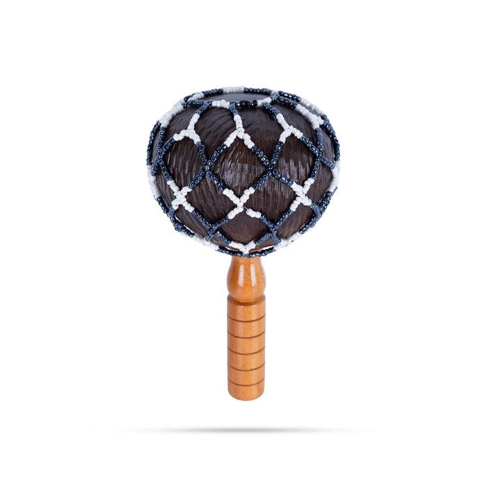 Cabasa with Small Pearls – 9 Inch | Bead Shaker / Traditional Hand Percussion Instrument for Folk Music & Bhajans