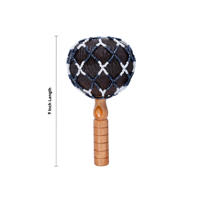 Cabasa with Small Pearls – 9 Inch | Bead Shaker / Traditional Hand Percussion Instrument for Folk Music & Bhajans