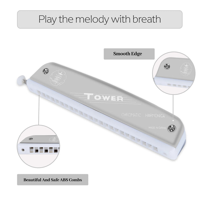 Mouth Organ Tower Scale Changer - 8 Inches | Wind Instrument / Lightweight Musical Instrument for Music Learning