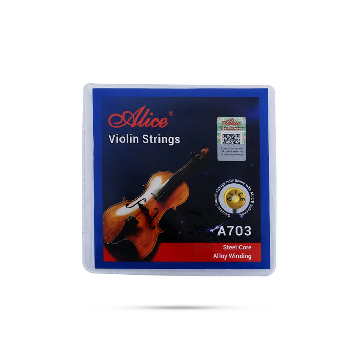 Alice A703 Violin String Set – Coloured | Steel-Core Strings / Smooth Tone Alloy Wound Violin Strings