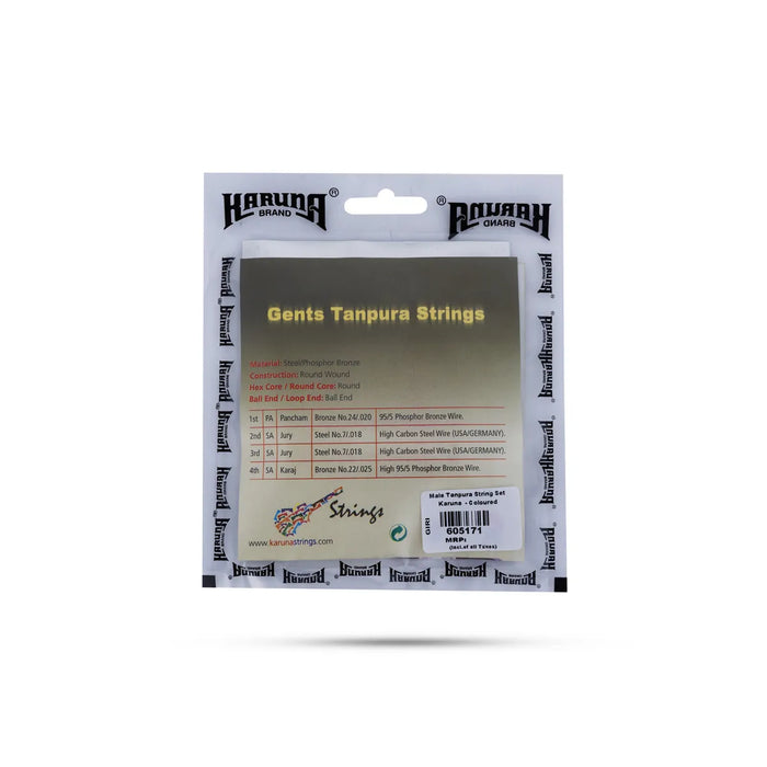 Male Tanpura String Set | Karuna Brand / Coloured Instrument Strings / Durable Wire Set for Deep Resonance