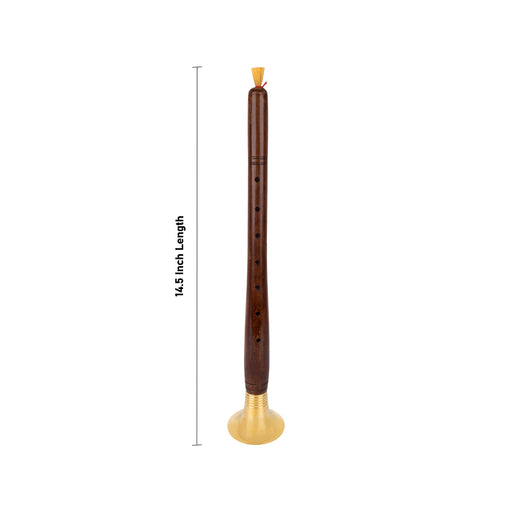 Wooden Shehnai- 14.5 Inches | Shahnai Wind Instrument/ Music Instrument For Weddings, Functions & Performances - Wind Instruments