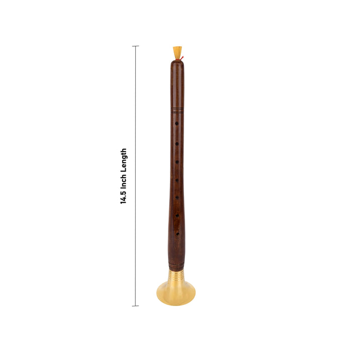 Wooden Shehnai- 14.5 Inches | Shahnai Wind Instrument/ Music Instrument For Weddings, Functions & Performances - Wind Instruments
