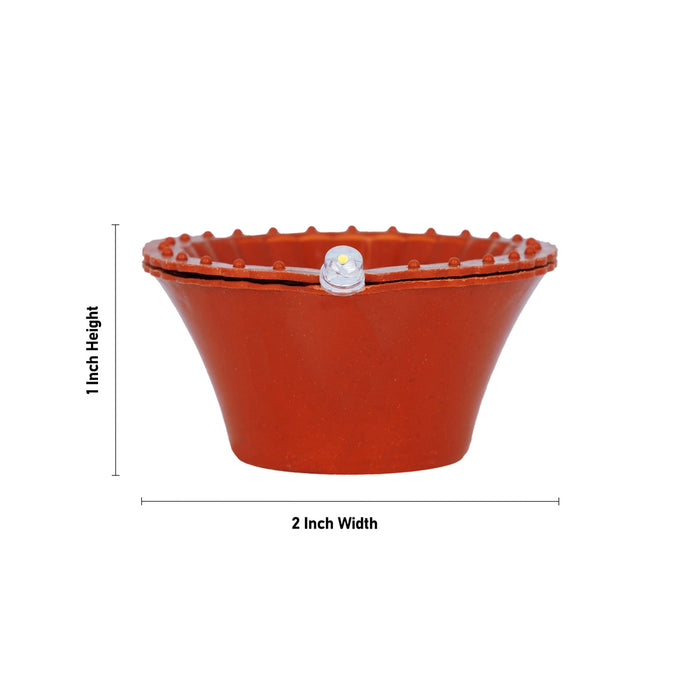 Led Water Sensor Diya Set - 1 x 2 Inches | 6 Pcs/ Water Led Diya/ Water Led Sensor Diya for Home Decor - Decorative Lamp