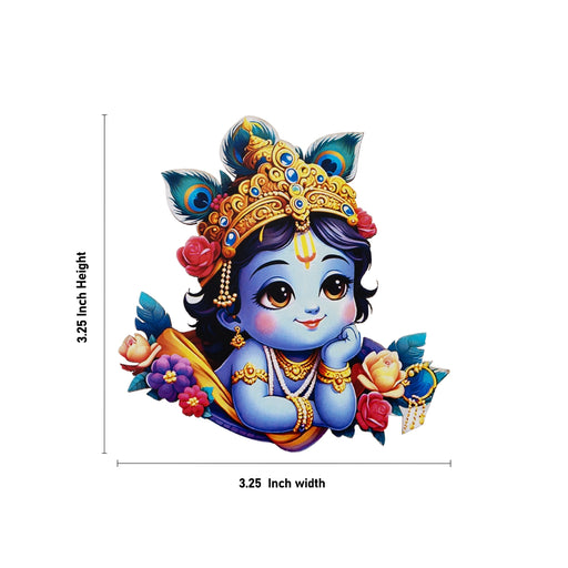 Krishna Murti Fridge Magnet - 3.25 X 3.25 Inches | Photo Magnet/ Picture Magnet For Fridge Decoration, Gifting - Fridge Magnet
