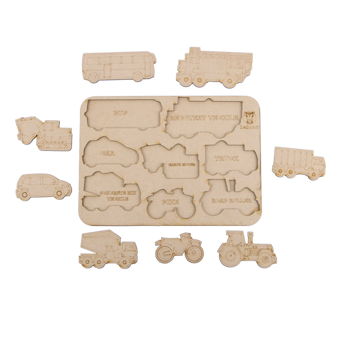 Wooden Puzzle - 10 x 7 Inches | Paintable Toy Transport Puzzle Box/ Puzzle Toy for Kids