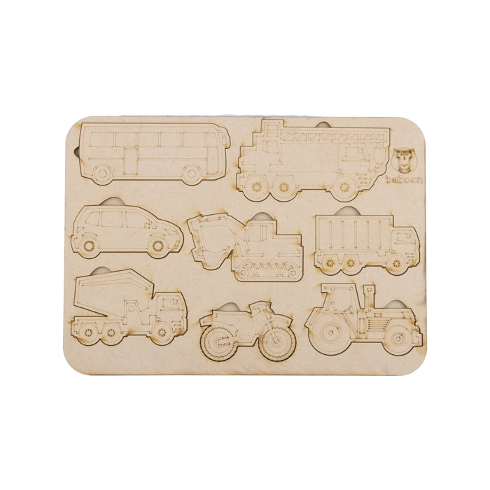Wooden Puzzle - 10 x 7 Inches | Paintable Toy Transport Puzzle Box/ Puzzle Toy for Kids