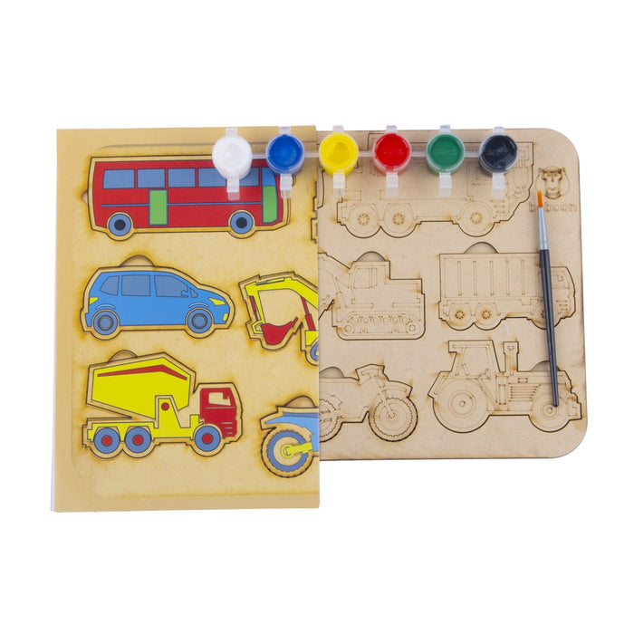 Wooden Puzzle - 10 x 7 Inches | Paintable Toy Transport Puzzle Box/ Puzzle Toy for Kids