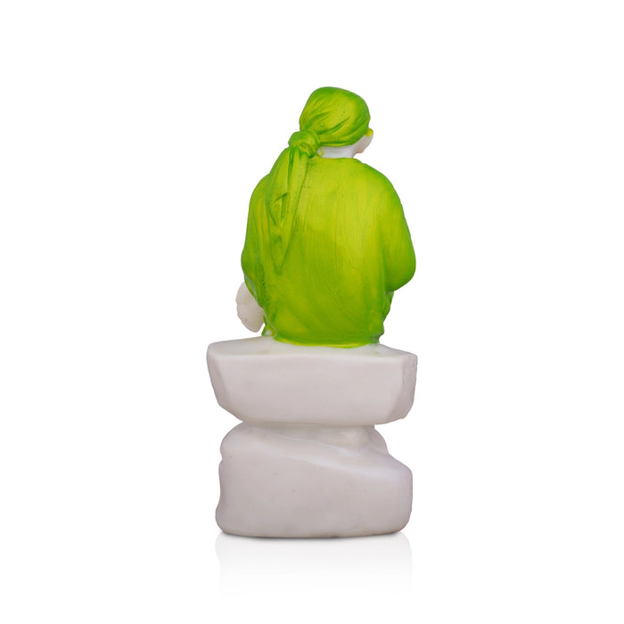 Shirdi Saibaba - 4 x 2 Inches | Marble Dust Colour & White Sai Baba Murti/ Saibaba Statue/ Sai Baba Idol for Home