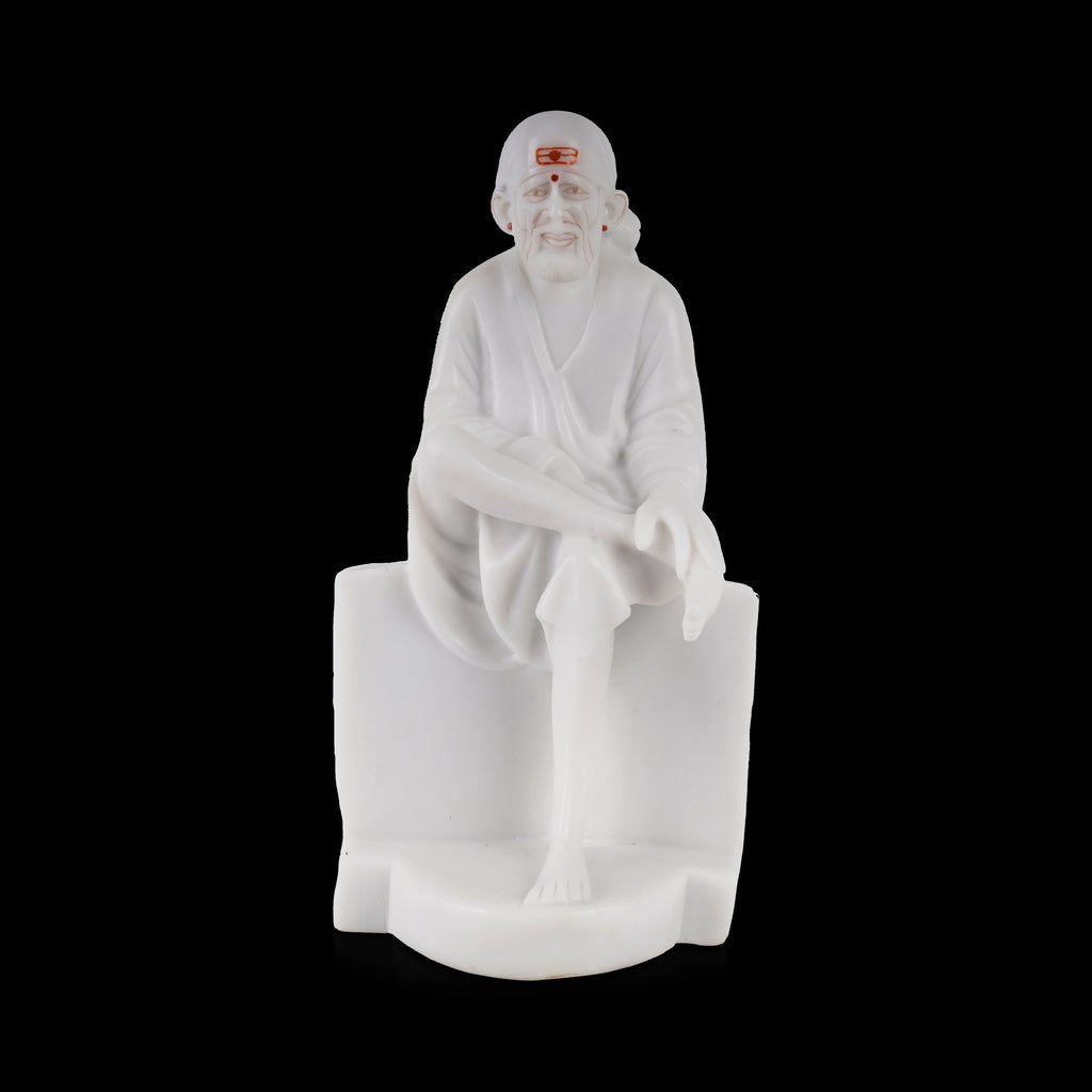 Saibaba Statue - 11 Inches | Marble Dust Idol/ Sai Baba Murti/ Saibaba Idol for Pooja