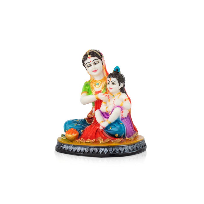 Yashoda Krishna Idol - 6 x 5 Inches | Resin Statue/ Yashoda Krishna Statue for Pooja