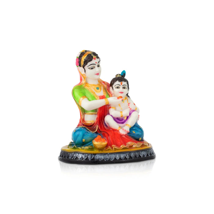 Yashoda Krishna Idol - 6 x 5 Inches | Resin Statue/ Yashoda Krishna Statue for Pooja