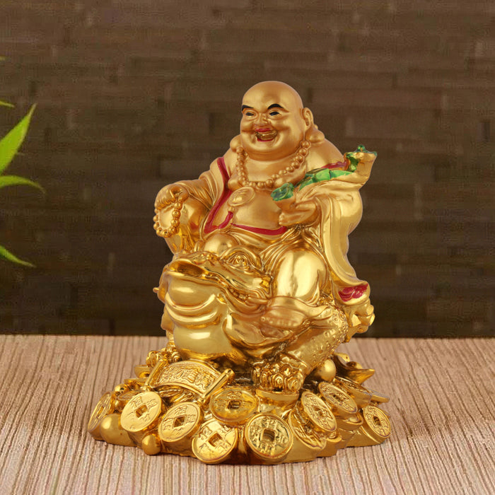 Happy Man  - 5 x 3  Inches |  Gold Polish Happy Man Idol for Home Decor