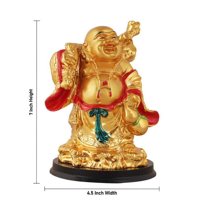 Happy Man  - 7 x 4.5  Inches |  Gold Polish Happy Man Idol for Home Décor