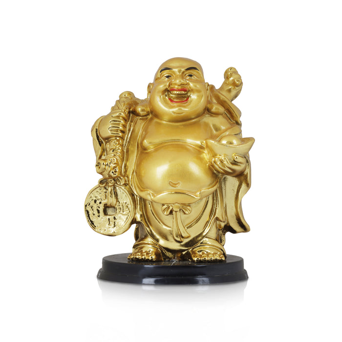 Happy Man  - 4 x 3  Inches |  Gold Polish Happy Man Idol for Home Décor