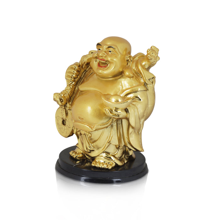 Happy Man  - 4 x 3  Inches |  Gold Polish Happy Man Idol for Home Décor