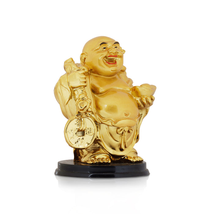 Happy Man  - 4 x 3  Inches |  Gold Polish Happy Man Idol for Home Décor