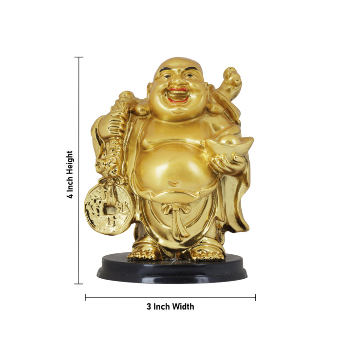 Happy Man  - 4 x 3  Inches |  Gold Polish Happy Man Idol for Home Décor