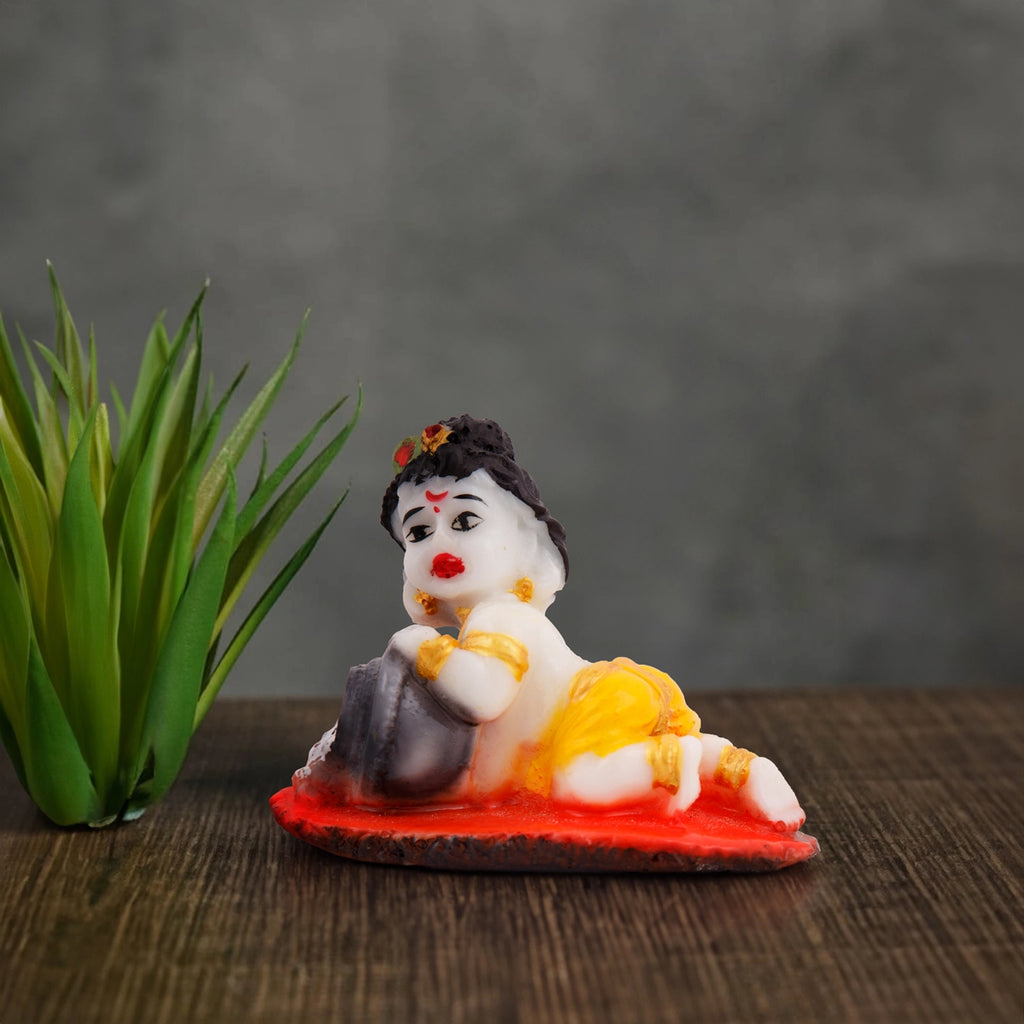 Butter Krishna - 3.5 x 3 Inches | Little Krishna/ Krishna Statue/ Krishna Idol for Home